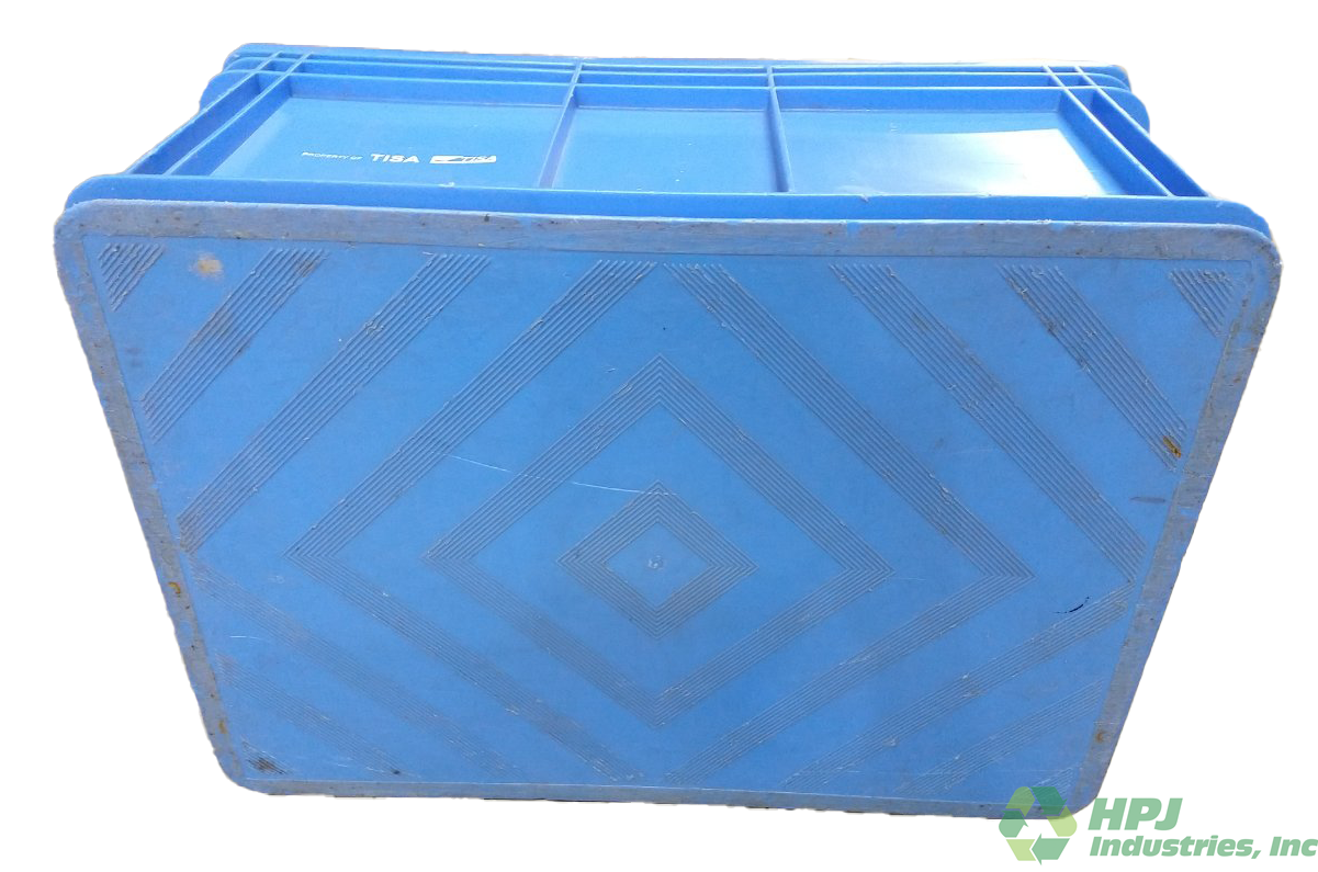 Used HPJ Industries 26" x 19" x 11" Blue Hand Tote Smooth Bottom - Image 2