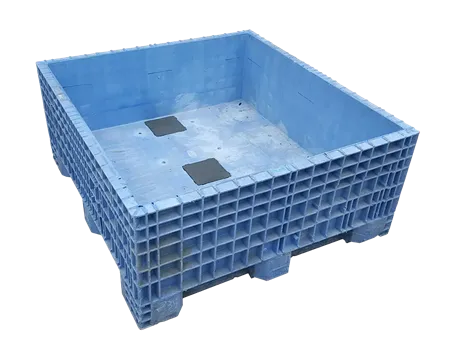 Reconditioned HPJ Industries 45" x 48" x 21" All Blue Fixed Wall Bulk Container