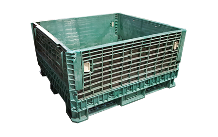 Reconditioned HPJ Industries 45" x 48" x 25" All Green Bulk Container - No Drop Doors