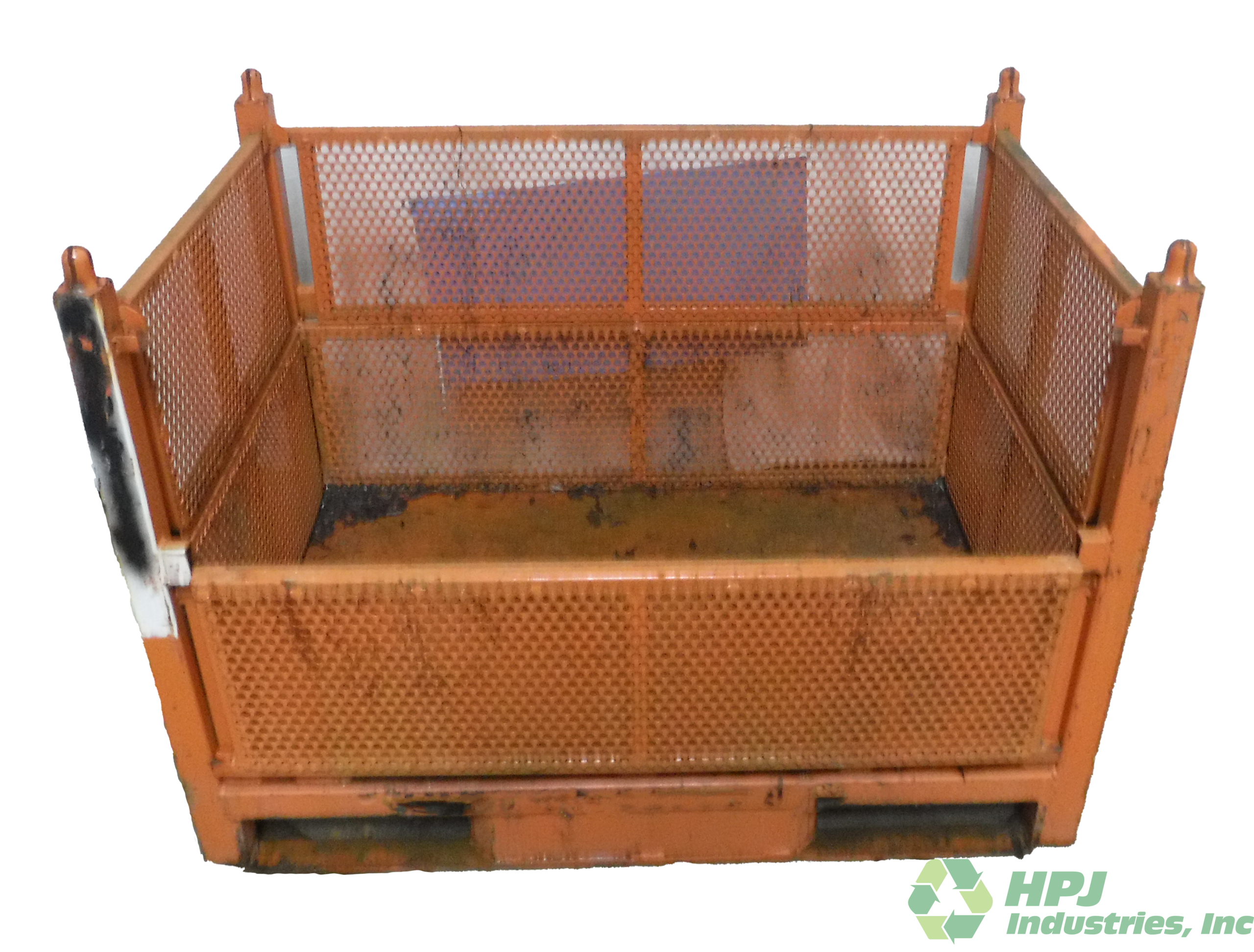 Used HPJ Industries 48" x 30" x 34.5" Perforated Steel Tub - 4 Drop Doors - Image 4
