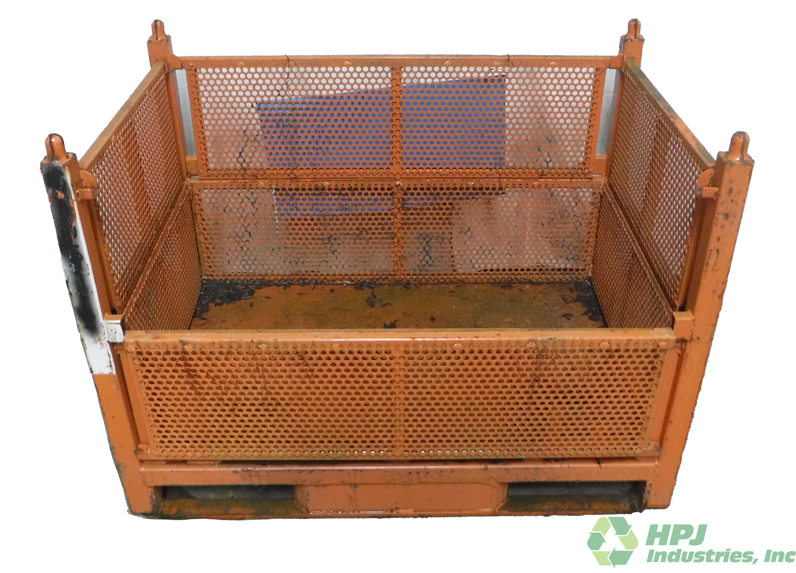 Used HPJ Industries 48" x 30" x 34.5" Perforated Steel Tub - 4 Drop Doors - Image 5
