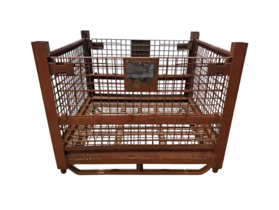 Used HPJ Industries 48" x 45" x 38" Wire Basket - 2 Drop Doors 48" Sides