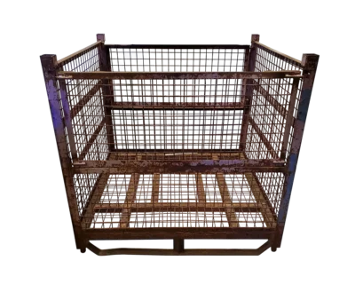 Used HPJ Industries 50" x 45" x 50" Wire Basket - 2 Drop Doors 50" Sides