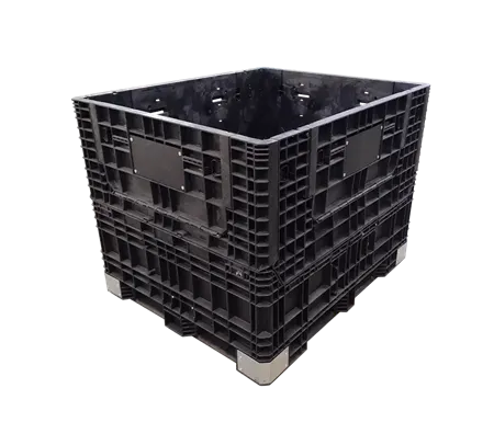 Lightly Used Buckhorn 57" x 48" x 44" All Black All Good Runner Bulk Container - 4 Drop Doors
