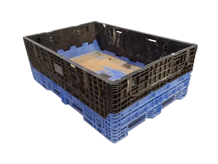 Reconditioned HPJ Industries 70" x 48" x 25" Mixed Color All Good Runner Bulk Container - 4 Drop Doors