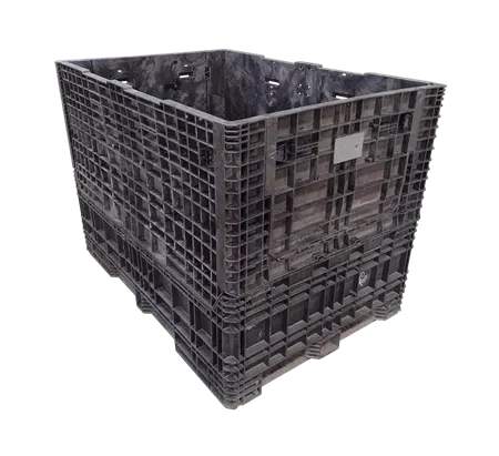 Reconditioned Buckhorn 70" x 48" x 50" All Black All Good Runner Bulk Container - 2 Drop Doors 48" Side