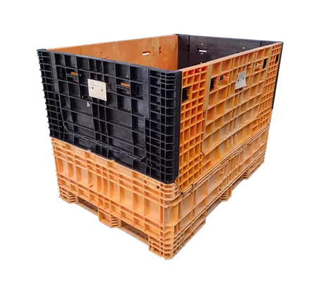 Reconditioned Buckhorn 70" x 48" x 50" Mixed Color All Good Runner Bulk Container - 4 Drop Doors