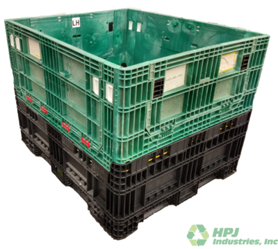 Reconditioned HPJ Industries 56" x 48" x 42" Mixed Color Bulk Container - 2 Drop Doors