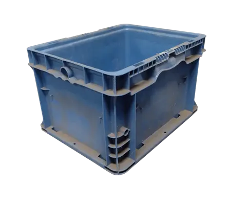 Used HPJ Industries 15" x 12" x 9" Blue Hand Tote Reinforced Bottom