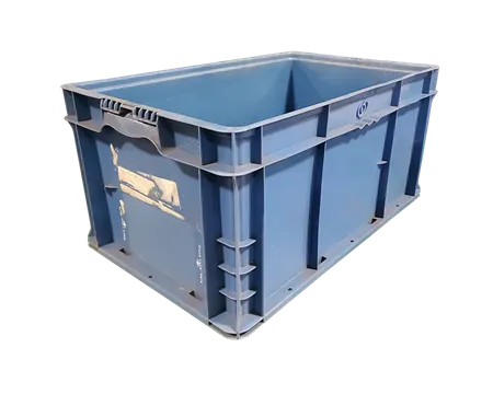 Used HPJ Industries 24" x 15" x 11" Blue Hand Tote Smooth Bottom