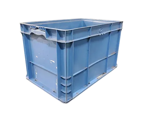 Used HPJ Industries 24" x 15" x 14" Blue Hand Tote Smooth Bottom