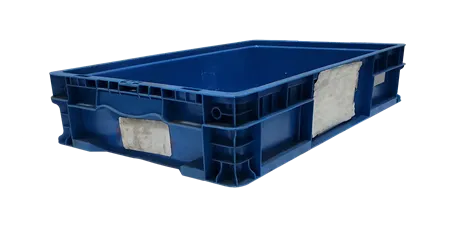 Used HPJ Industries  24" x 15" x 5" Blue Hand Tote Reinforced Bottom