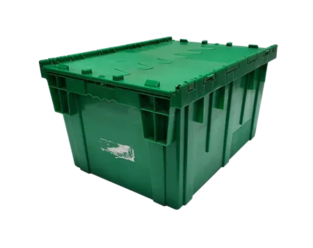 Used HPJ Industries 28" x 20" x 15" Green Flip Top Hand Tote