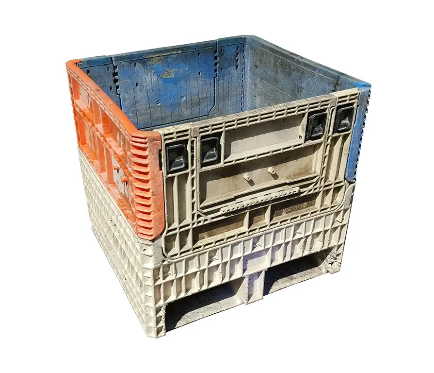 Reconditioned HPJ Industries 30" x 32" x 30" Mixed Color All Good Runner Bulk Container - Image 4