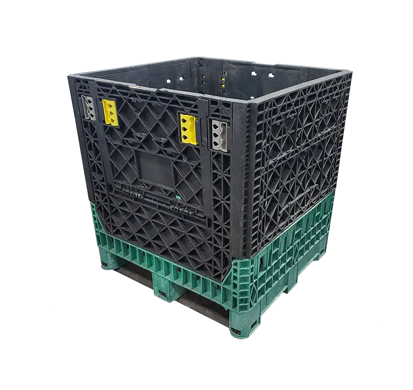 Reconditioned Triple Diamond 30" x 32" x 25" Green Base Black Wall Bulk Container