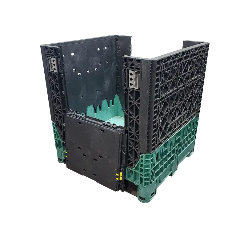 Reconditioned Triple Diamond 30" x 32" x 25" Green Base Black Wall Bulk Container - Image 4