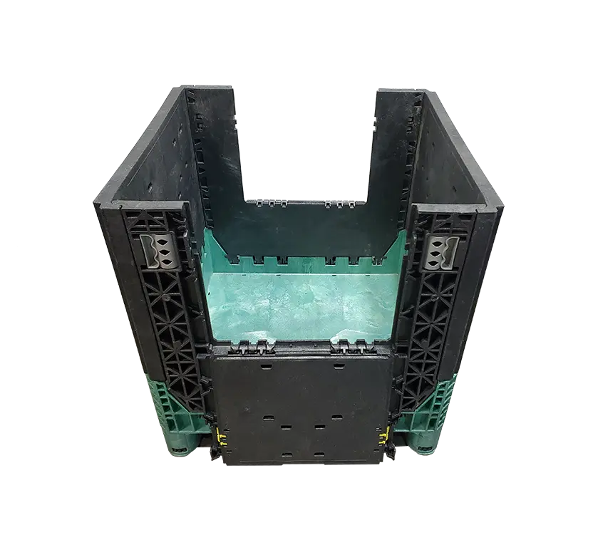 Reconditioned Triple Diamond 30" x 32" x 25" Green Base Black Wall Bulk Container - Image 5