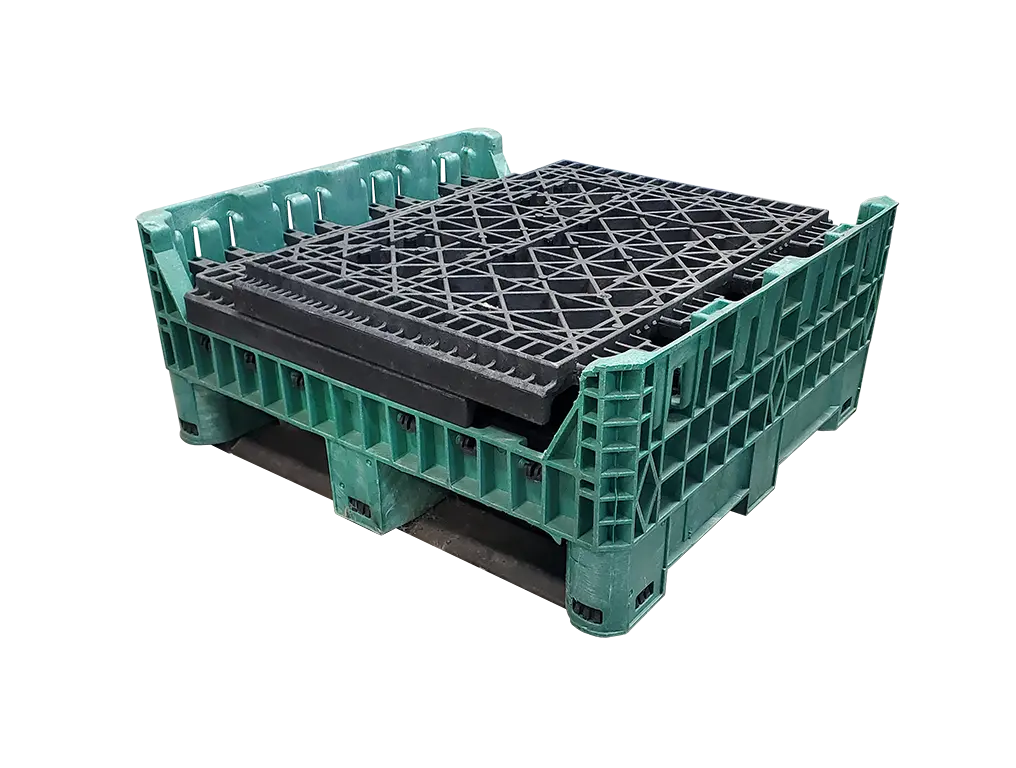 Reconditioned Triple Diamond 30" x 32" x 25" Green Base Black Wall Bulk Container - Image 2