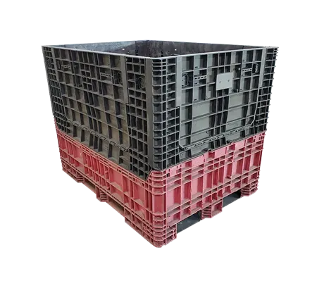 Reconditioned Buckhorn/Orbis Mixed Color All Good Runner Bulk Container - 4 Drop Doors