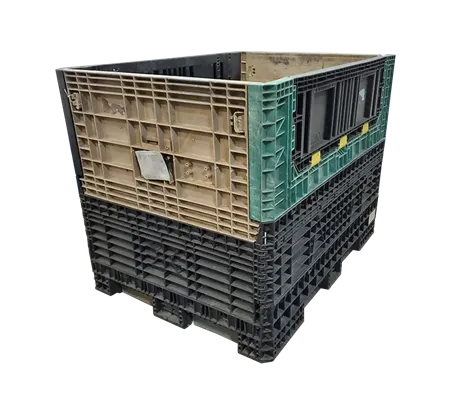 Reconditioned Ropak Mixed Color All Good Runner Bulk Container - 2 Drop Doors 64" Side