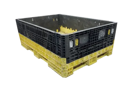 Reconditioned HPJ Industries 70" x 48" x 25" Mixed Color All Good Runner Bulk Container - 2 Drop Doors 48" Side