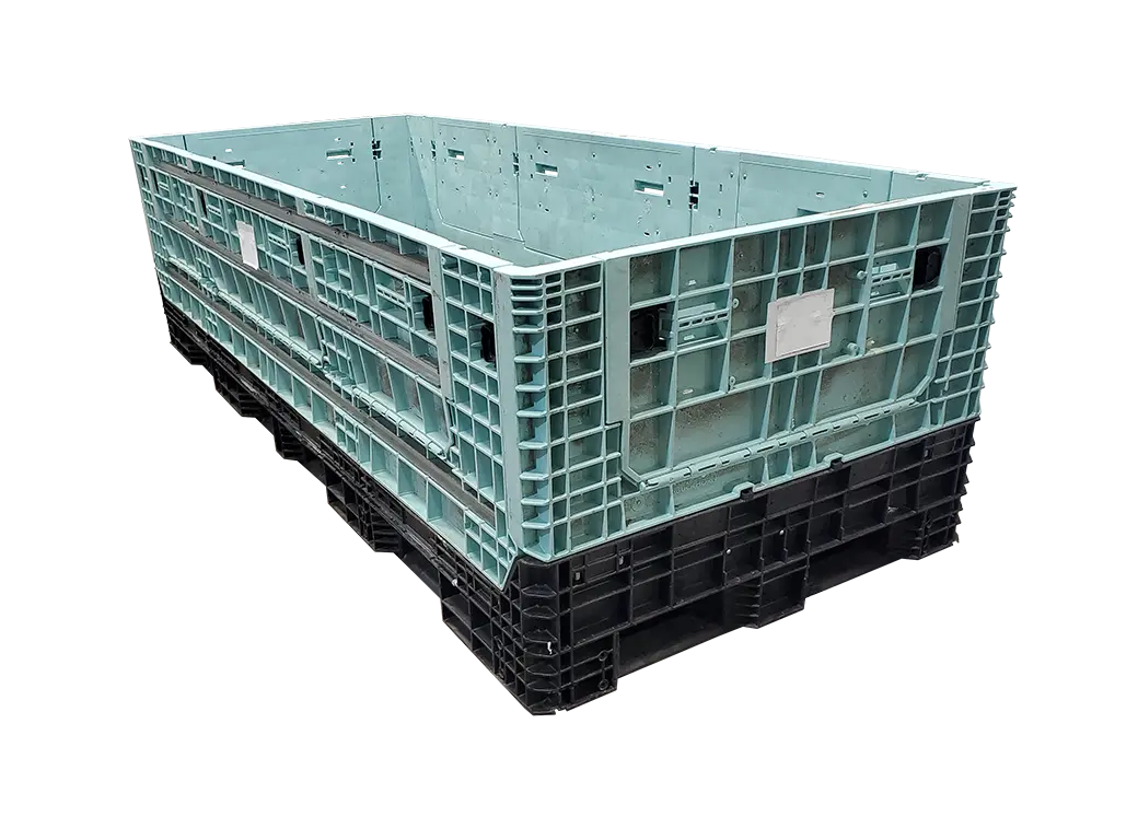 Reconditioned HPJ Industries 120" x 48" x 34" Mixed Color All Good Runner Bulk Container - 4 Drop Doors