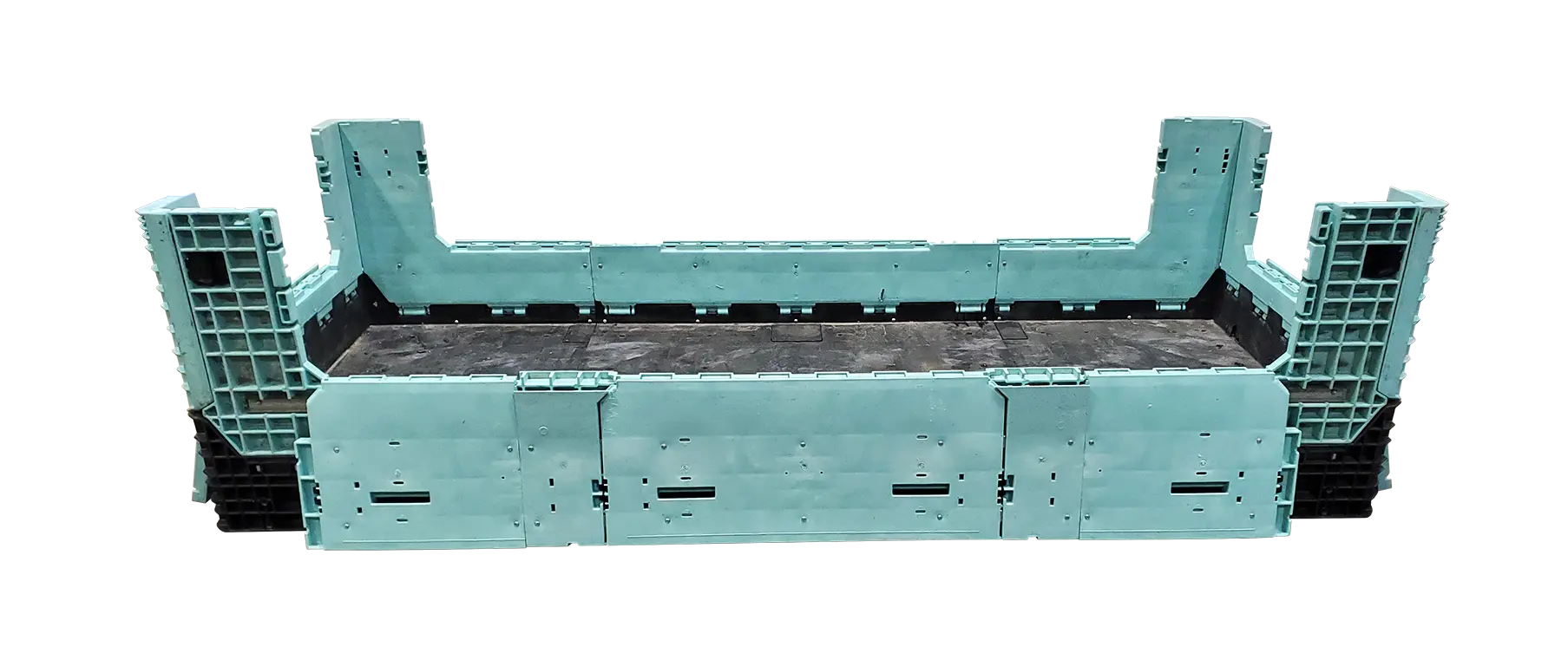 Reconditioned HPJ Industries 120" x 48" x 34" Mixed Color All Good Runner Bulk Container - 4 Drop Doors - Image 4