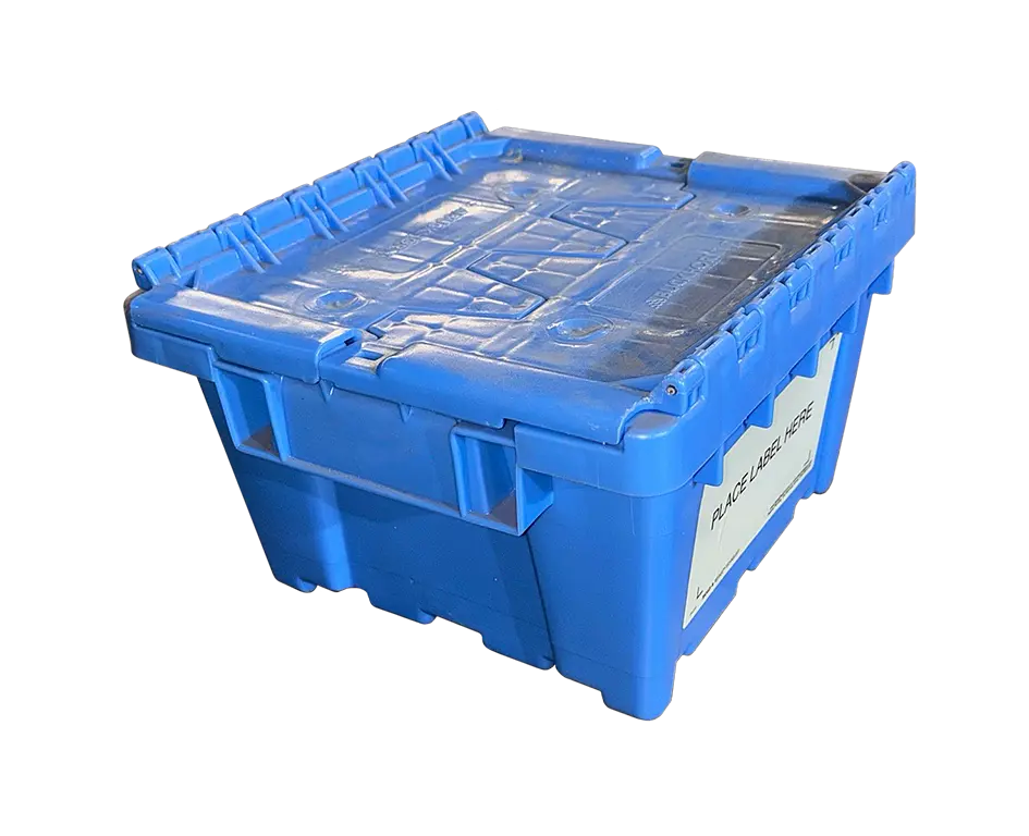 Used Buckhorn 12" x 11" x 7" Blue Flip Top Hand Tote