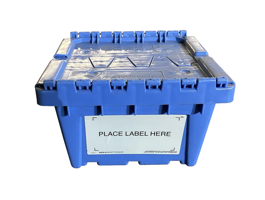 Used Buckhorn 12" x 11" x 7" Blue Flip Top Hand Tote - Image 4