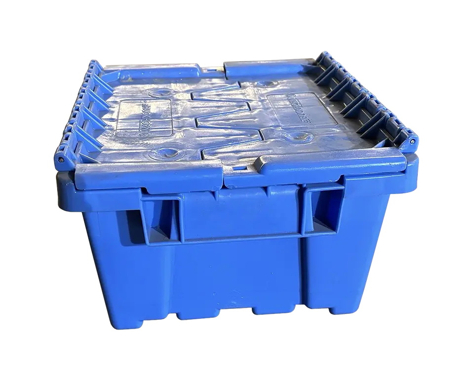 Used Buckhorn 12" x 11" x 7" Blue Flip Top Hand Tote - Image 5