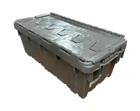 Used HPJ Industries 24" x 11" x 14" Gray Flip Top Hand Tote Smooth Bottom