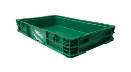 Used HPJ Industries  24" x 15" x 4" Green Hand Tote Reinforced Bottom