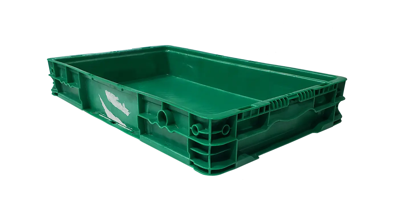 Used HPJ Industries 24" x 15" x 4" Green Hand Tote Reinforced Bottom