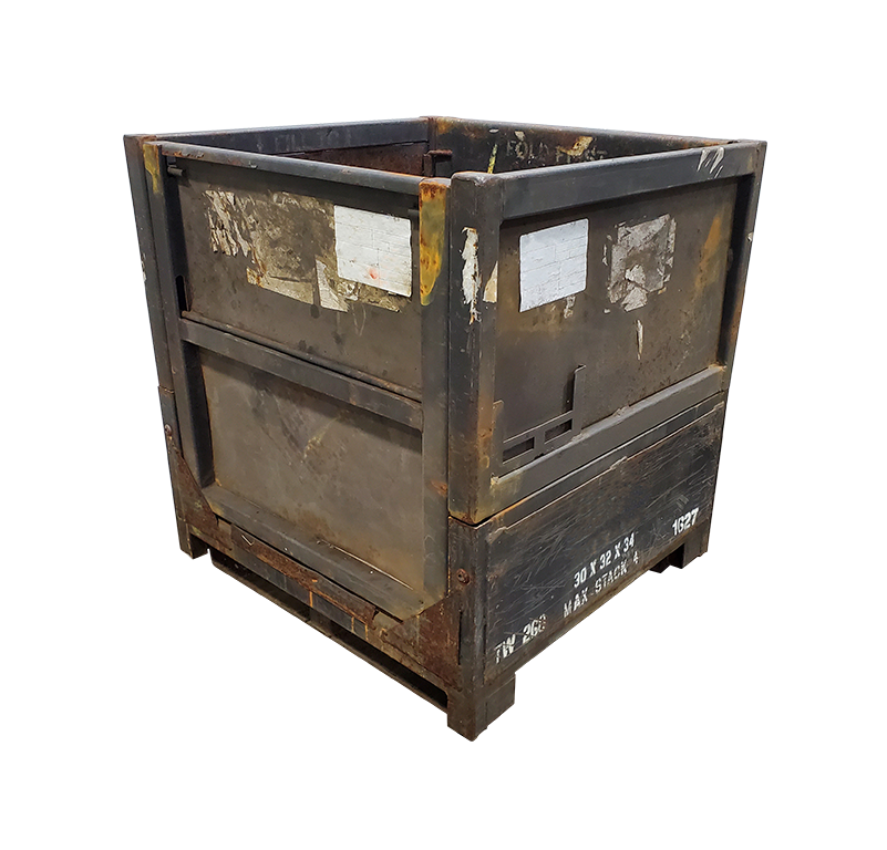 Used HPJ Industries 30" x 32" x 34" Collapsible Steel Tub - 1 Drop Door 32" Side