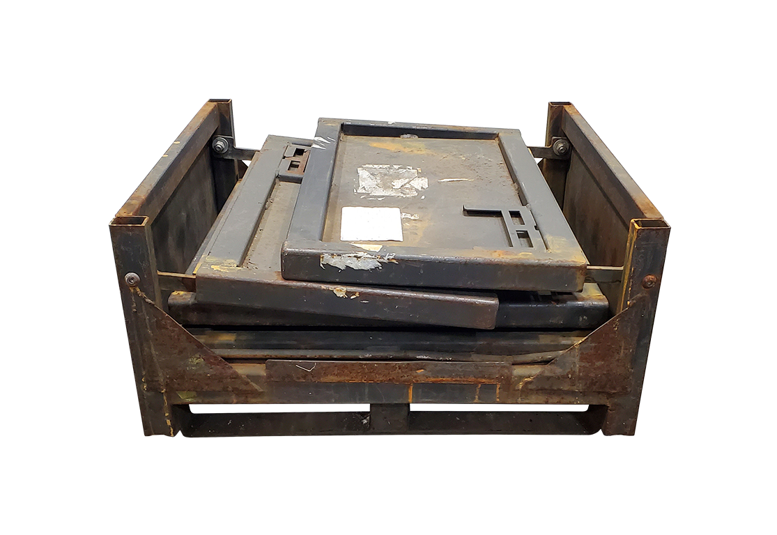 Used HPJ Industries 30" x 32" x 34" Collapsible Steel Tub - 1 Drop Door 32" Side - Image 9