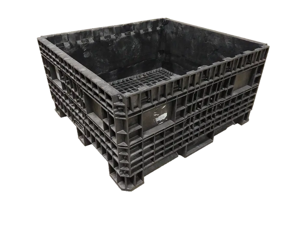 Reconditioned HPJ Industries 45" x 48" x 25" All Black Fixed Wall Bulk Container - Image 4