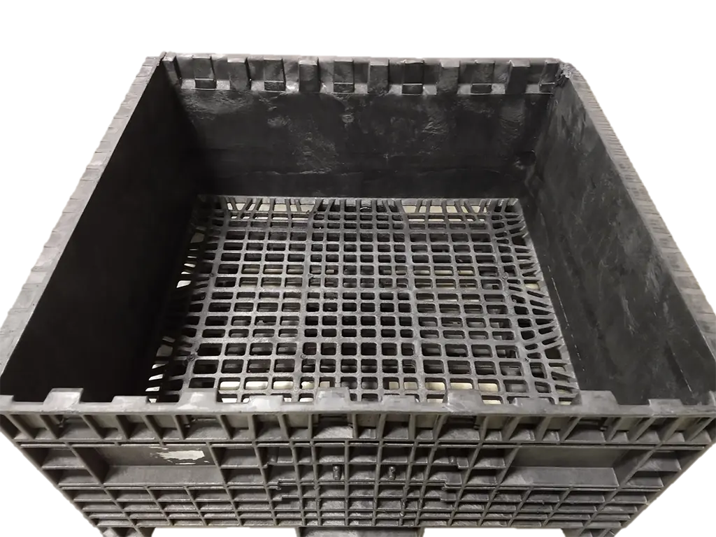 Reconditioned HPJ Industries 45" x 48" x 25" All Black Fixed Wall Bulk Container - Image 2