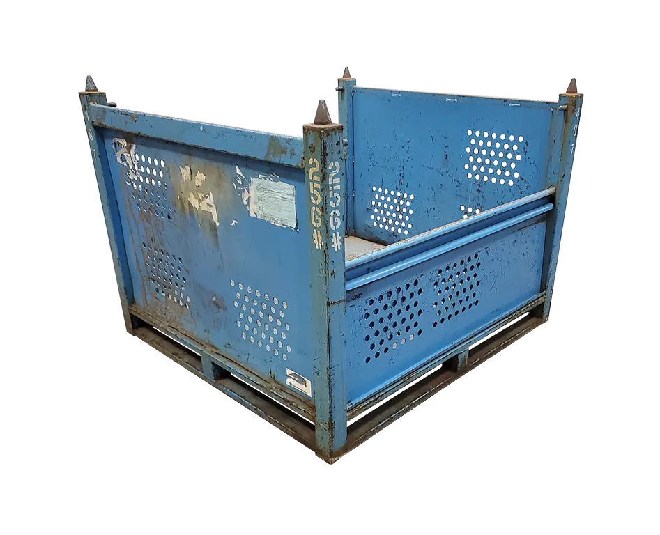 Used HPJ Industries 48" x 45" x 34" Perforated Steel Tub - 2 Drop Doors 48" Side - Image 4