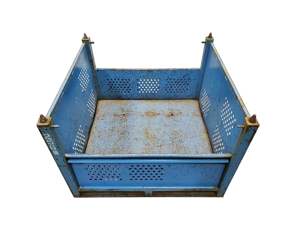 Used HPJ Industries 48" x 45" x 34" Perforated Steel Tub - 2 Drop Doors 48" Side - Image 2
