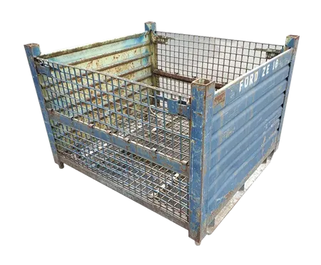 Used HPJ Industries 53" x 48" x 38" Wire Basket Solid 48" Sides - 2 Drop Doors 53" Sides