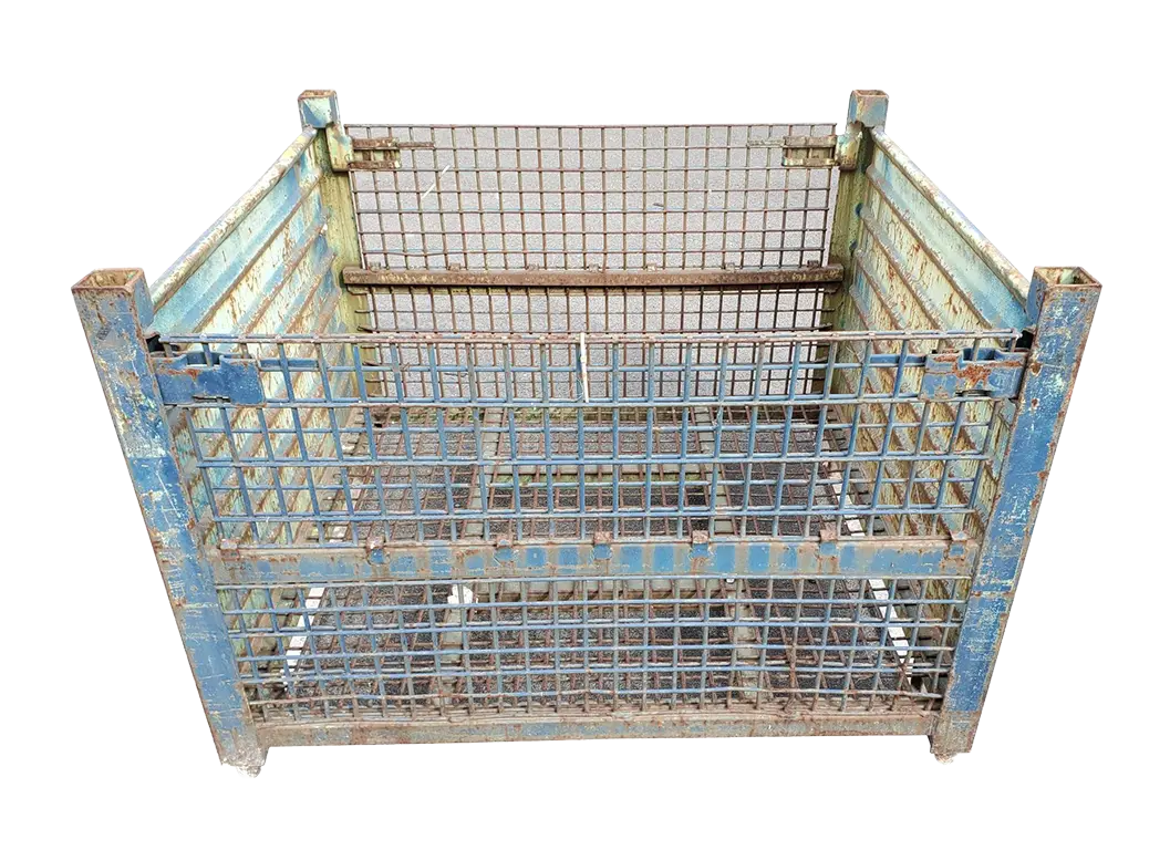 Used HPJ Industries 53" x 48" x 38" Wire Basket Solid 48" Sides - 2 Drop Doors 53" Sides - Image 4