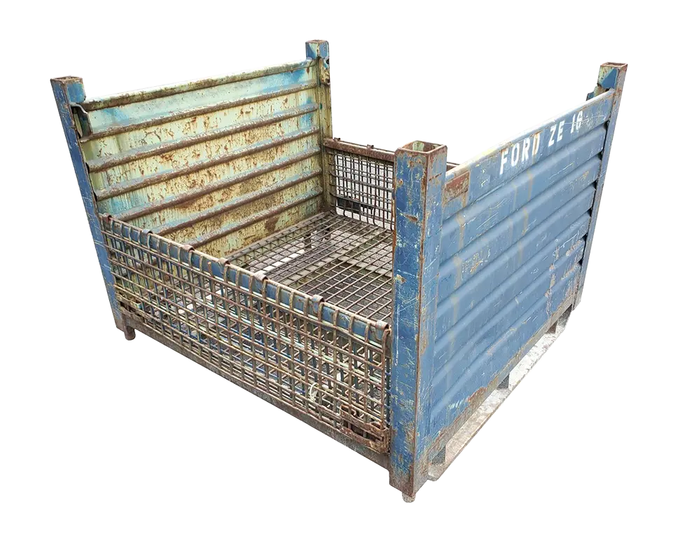 Used HPJ Industries 53" x 48" x 38" Wire Basket Solid 48" Sides - 2 Drop Doors 53" Sides - Image 5