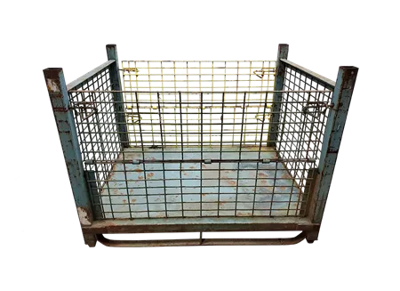 Used HPJ Industries 54″ x 44″ x 39″ Wire Basket 54″ Side – 2 Drop Doors with Solid Bottom