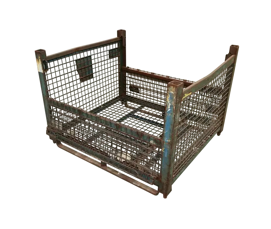 Used HPJ Industries 54" x 48" x 38" Wire Basket 54" Side - 2 Drop Doors - Image 2
