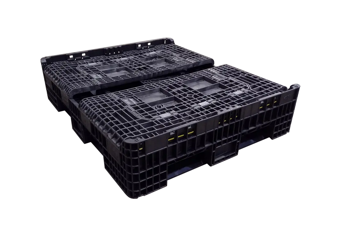 New All Black 56" x 48" x 34" Orbis HDR Bulk Container - 4 Drop Doors - Image 2