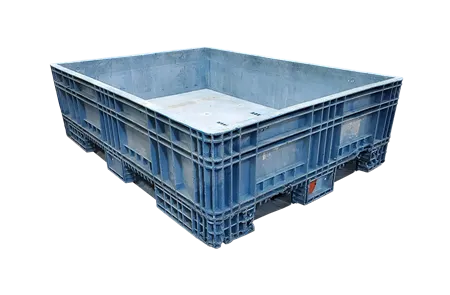 64" x 48" x 19" Reconditioned Mixed Color All Good Runner Bulk Container - Fixed Wall