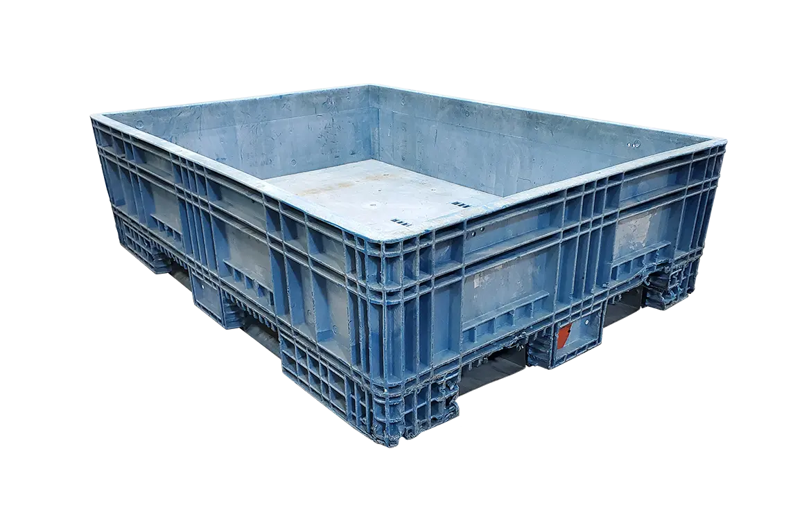 64" x 48" x 19" Reconditioned Mixed Color All Good Runner Bulk Container - Fixed Wall