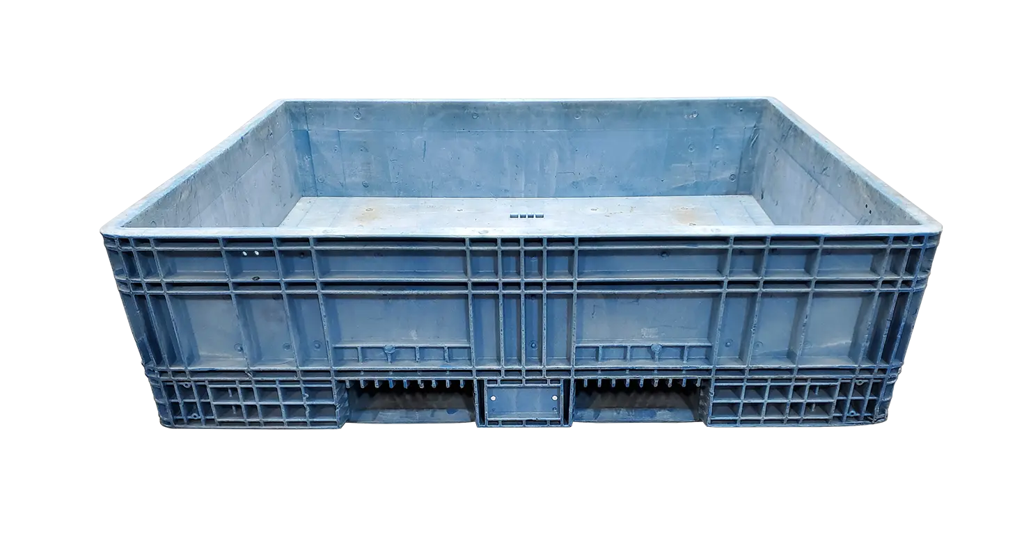 64" x 48" x 19" Reconditioned Mixed Color All Good Runner Bulk Container - Fixed Wall - Image 2