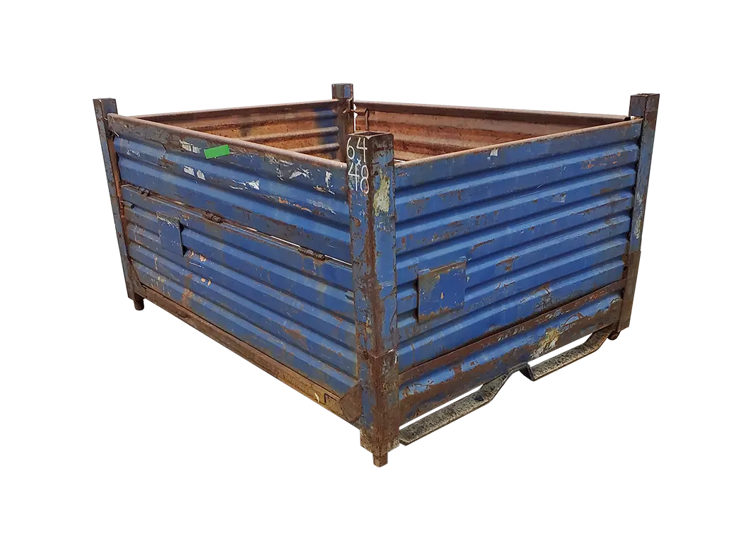 Used HPJ Industries 64" x 48" x 34" Collapsible Steel Tub - 2 Drop Doors 64" Sides
