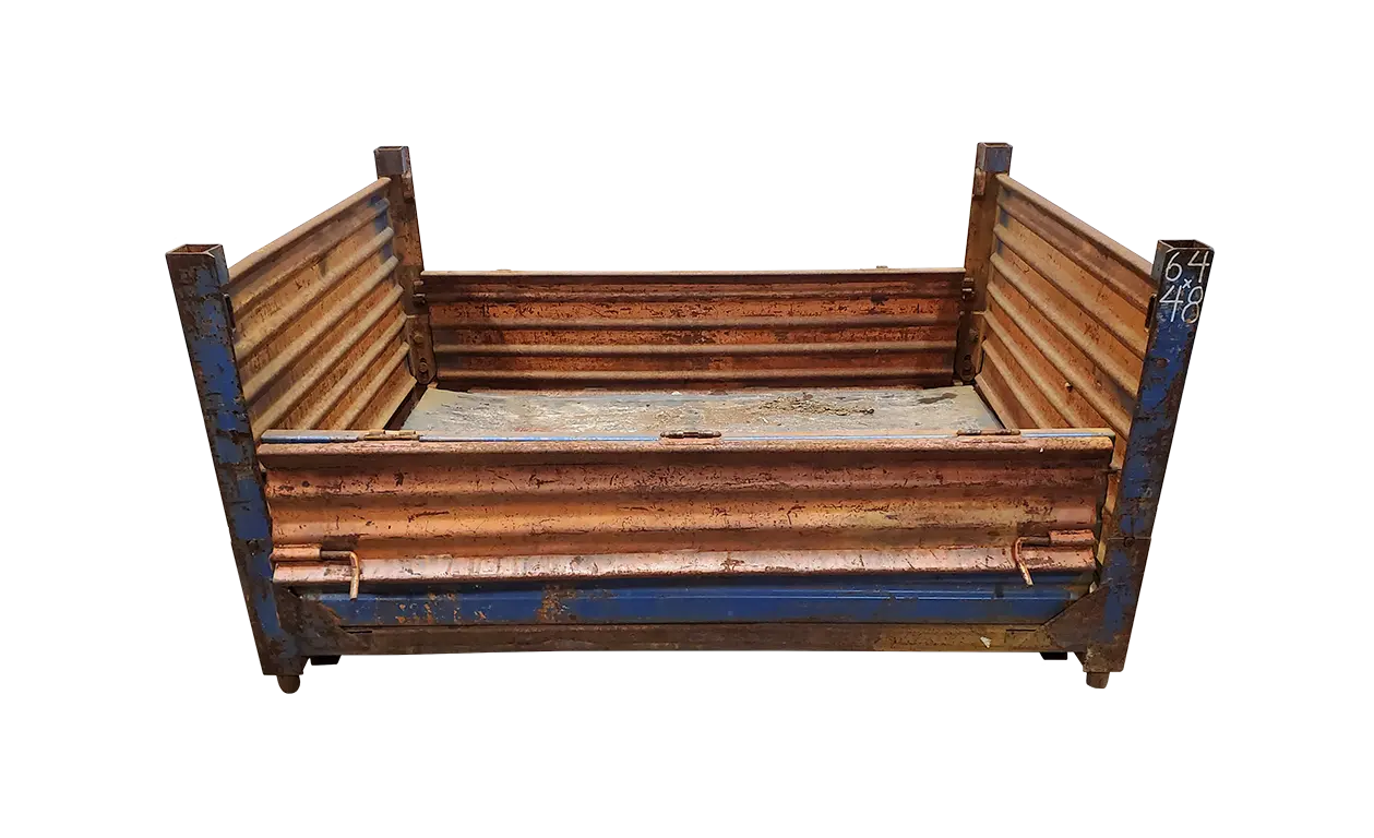 Used HPJ Industries 64" x 48" x 34" Collapsible Steel Tub - 2 Drop Doors 64" Sides - Image 6